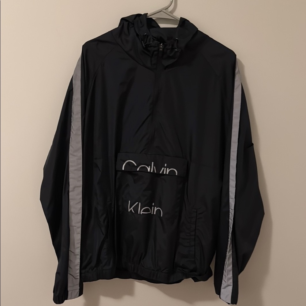 Calvin Klein Black and Gray Windbreaker Jacket